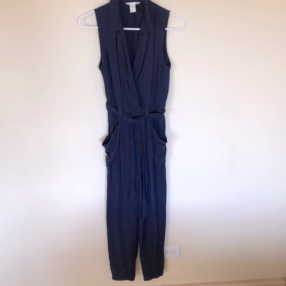 H&M Navy Blue Sleeveless Jumpsuit -Size 2